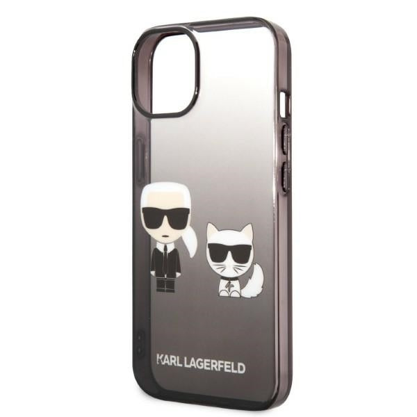 Deksel for Apple iPhone 14 Plus, Karl Lagerfeld, Gradient Karl & Choupette, Svart