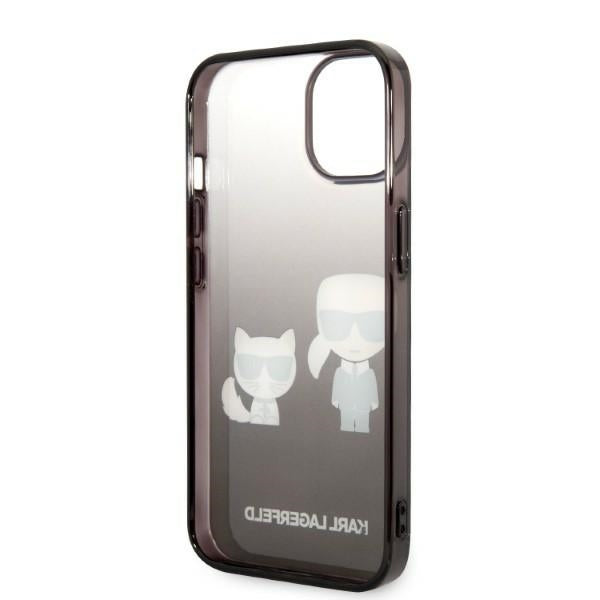 Deksel for Apple iPhone 14 Plus, Karl Lagerfeld, Gradient Karl & Choupette, Svart