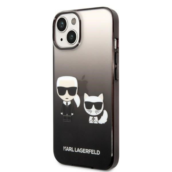 Deksel for Apple iPhone 14 Plus, Karl Lagerfeld, Gradient Karl & Choupette, Svart