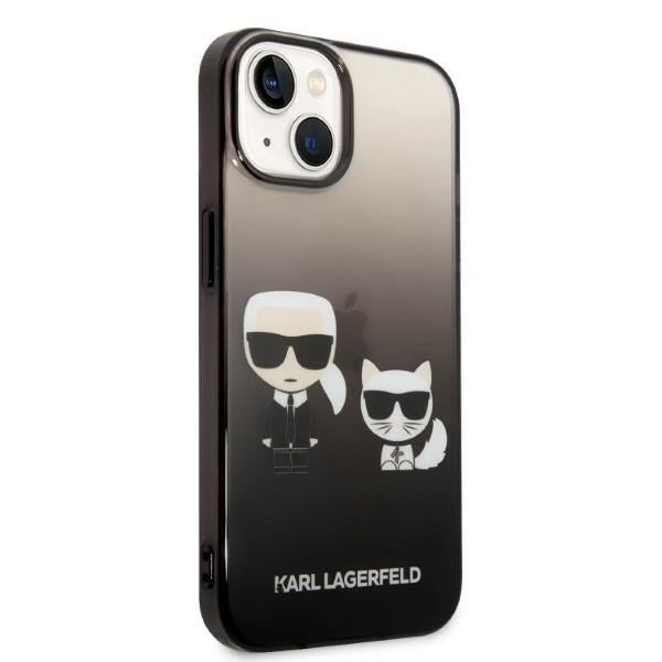 Deksel for Apple iPhone 14 Plus, Karl Lagerfeld, Gradient Karl & Choupette, Svart