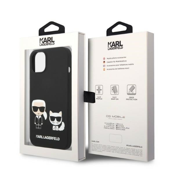 MagSafe-deksel for Apple iPhone 14 Plus, Karl Lagerfeld, Silicone Karl & Choupette, Svart