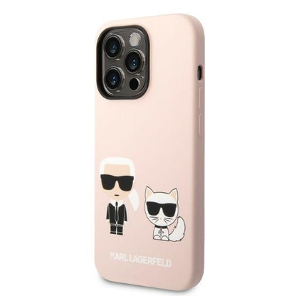 MagSafe-deksel for Apple iPhone 14 Pro, Karl Lagerfeld, Silicone Body Karl & Choupette, Rosa