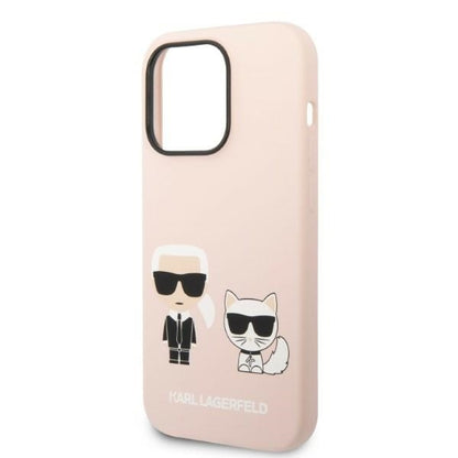 MagSafe-deksel for Apple iPhone 14 Pro Max, Karl Lagerfeld, Silicone Body Karl & Choupette, Rosa