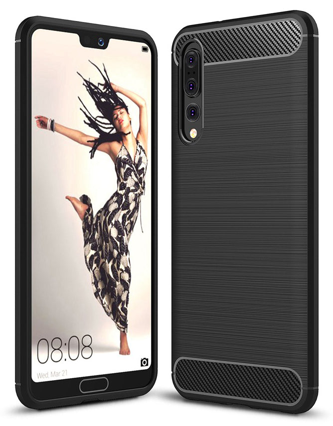 Deksel for Huawei P20 Pro, OEM, Karbon, Svart