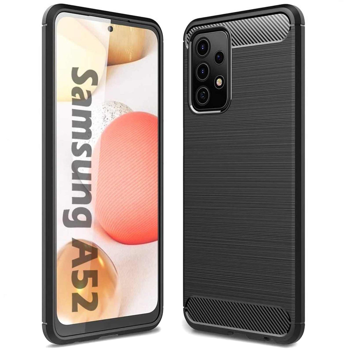 Deksel for Samsung Galaxy A52s 5G A528 / A52 5G A526 / A52 A525, OEM, Karbon, Svart