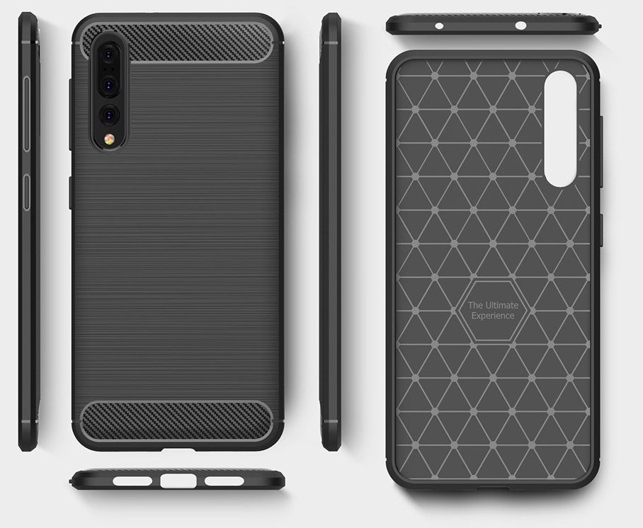 Deksel for Huawei P20 Pro, OEM, Karbon, Svart