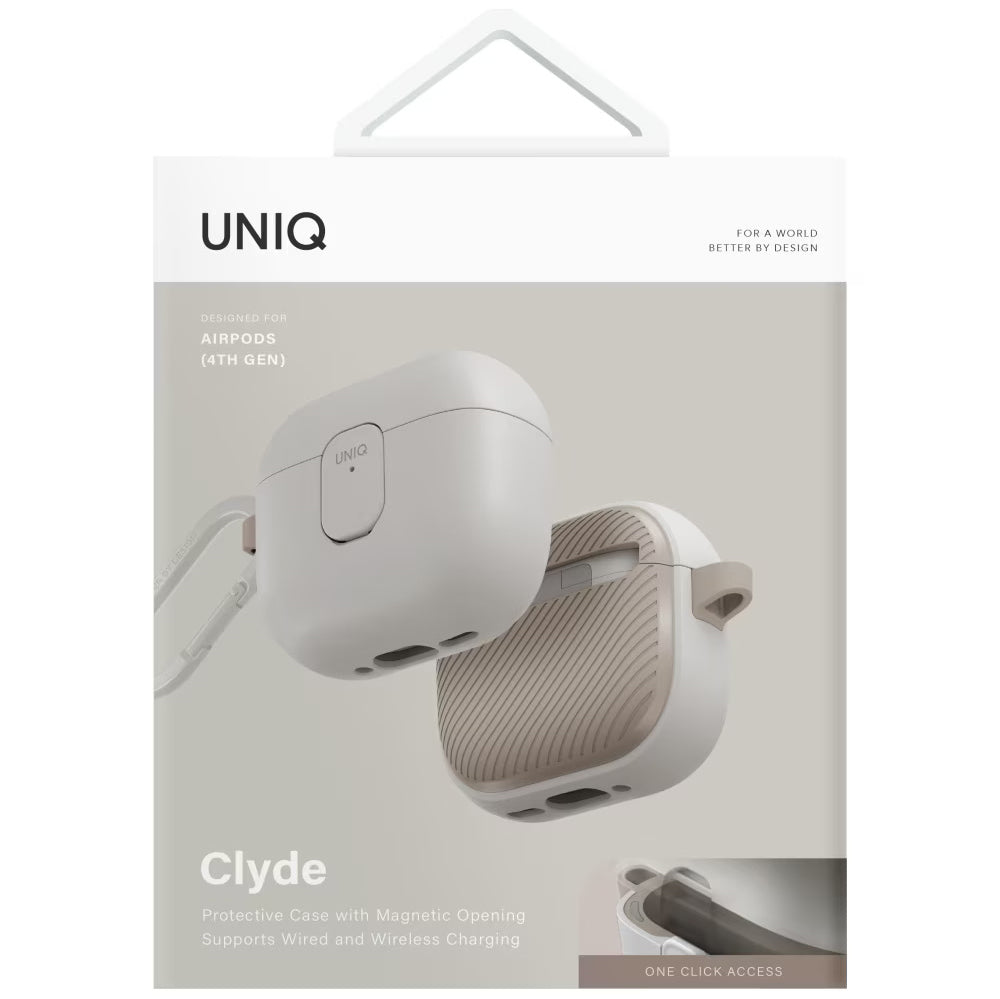 UNIQ Clyde deksel for Apple AirPods 4, Grå Beige