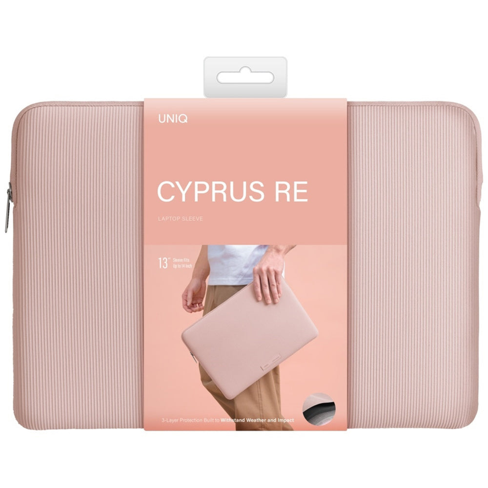 UNIQ Cyprus Ridge-etui for bærbar PC maks. 14 tommer, Rosa