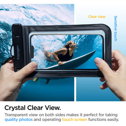 Vanntett Universalt Telefonetui 3.5inch - 7inch, Spigen, A601, Svart AMP04525