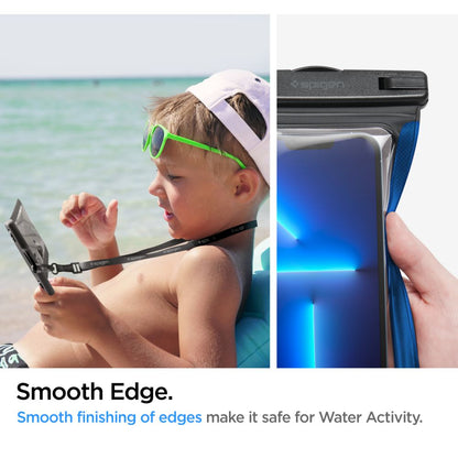 Vanntett universalt deksel for telefoner fra 3,5 tommer til 7 tommer, Spigen, A601, sett med 2 stykker, svart AMP04523