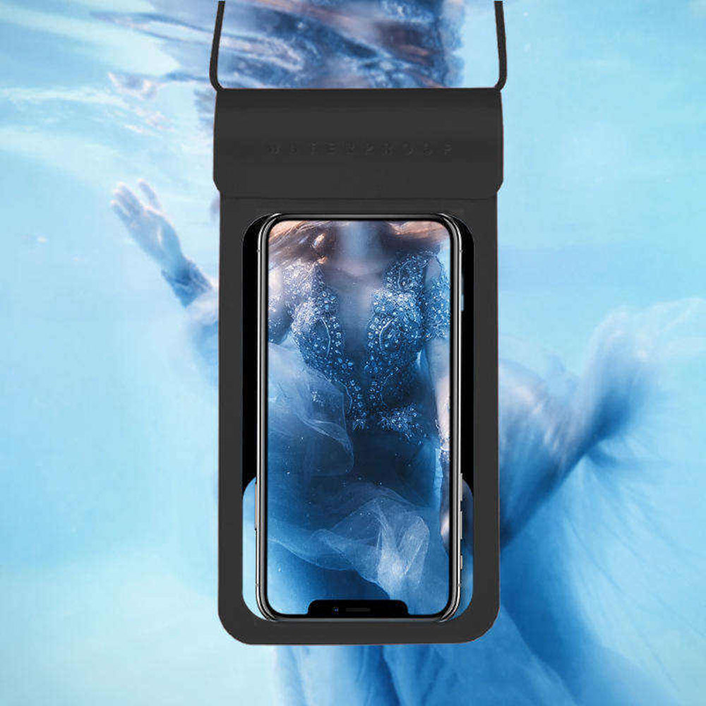 Vanntett universaltui for telefon maks. 6,8 tommer, Techsuit, TWC1, svart