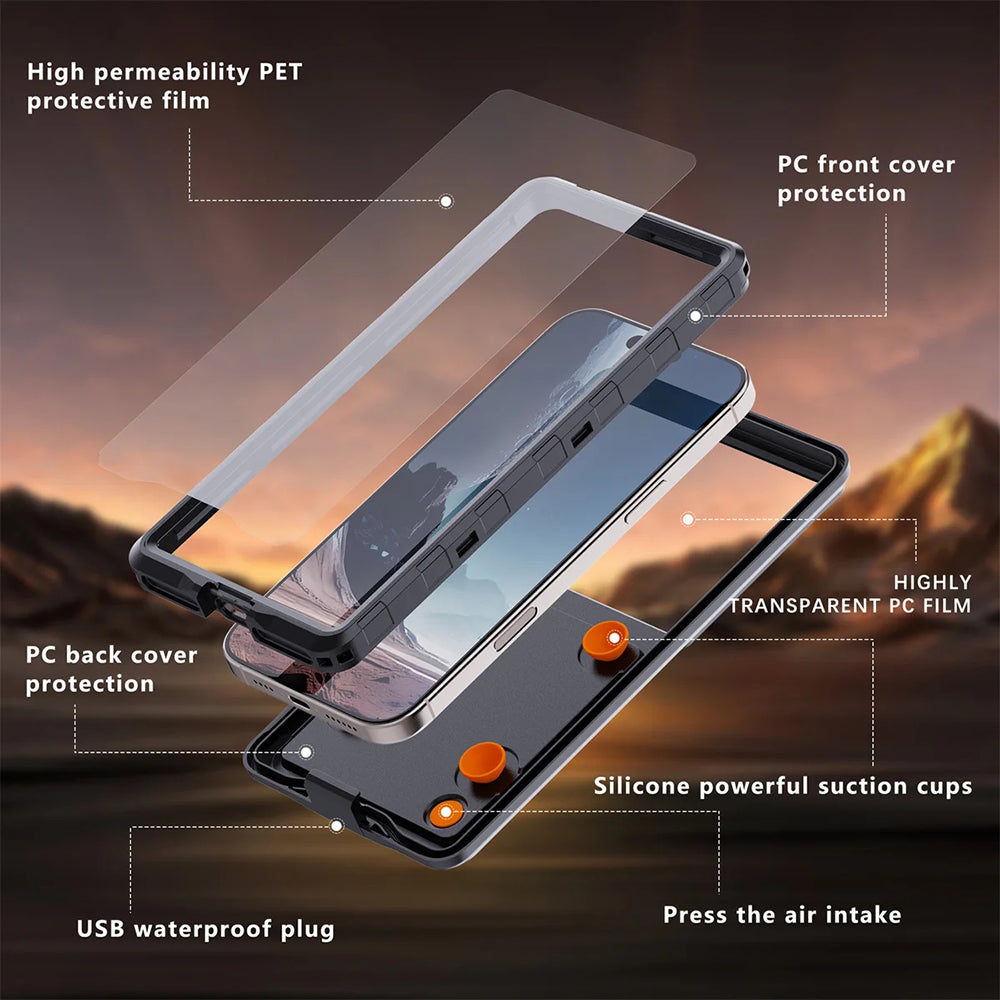 Universelt vanntett deksel for telefon maks. 6,9 tommer, ShellBox, AirBox, svart