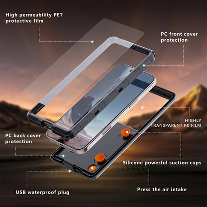Universelt vanntett deksel for telefon maks. 6,9 tommer, ShellBox, AirBox, svart