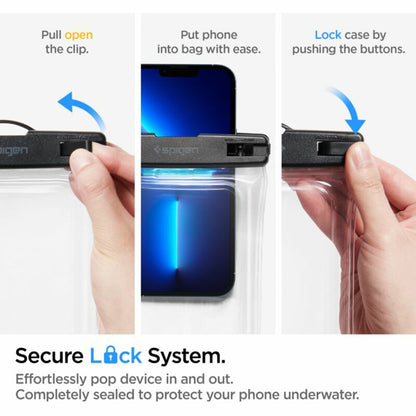 Universal vanntett deksel for telefon maks. 6,9 tommer, Spigen, A610, Transparent AMP04530