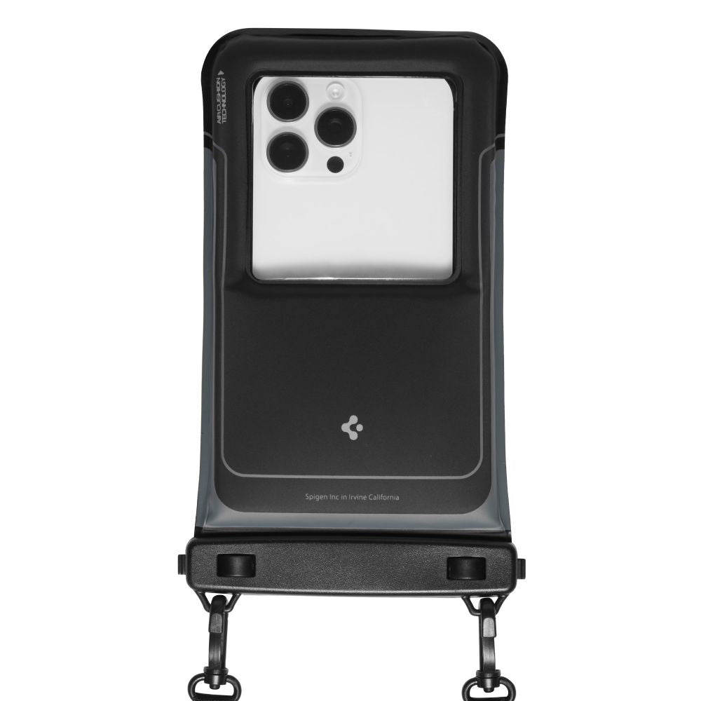 Vanntett universalt deksel for telefon maks. 6,9 tommer, Spigen, A611P, sett med 2 stykker, Matt svart ACS09348