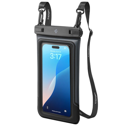 Vanntett universalt deksel for telefon maks. 6,9 tommer, Spigen, A611P, sett med 2 stykker, Matt svart ACS09348