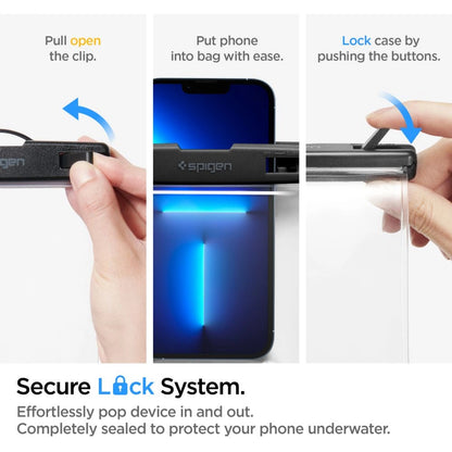 Vanntett Universalt Telefonetui for maks. 8,2 tommer, Spigen, A601, Gjennomsiktig