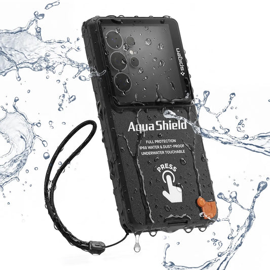 Spigen Universal Vanntett Deksel for Telefon maks. 6,9 tommer, Aqua Shield A604, Svart ACS11675