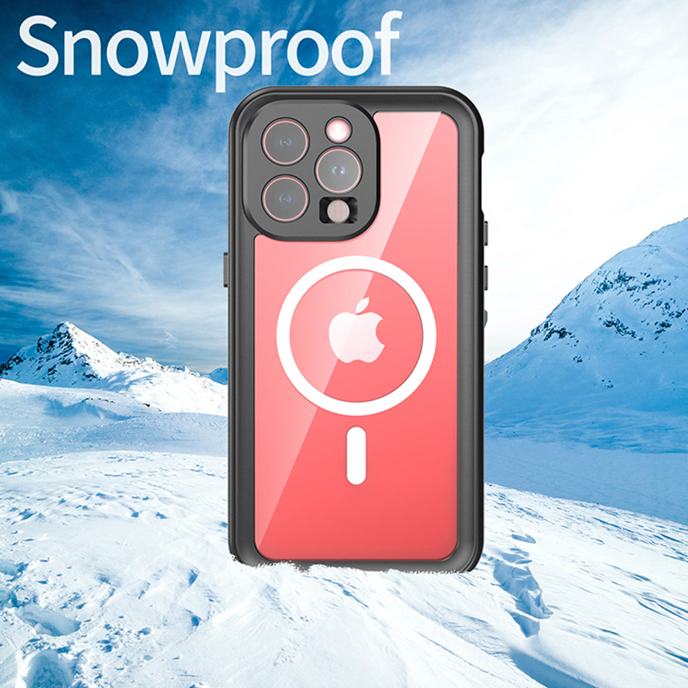 Vanntett MagSafe-deksel for Apple iPhone 15 Pro Max, ShellBox, svart