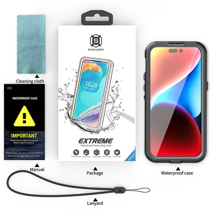 Vanntett MagSafe-deksel for Apple iPhone 15 Pro Max, ShellBox, svart