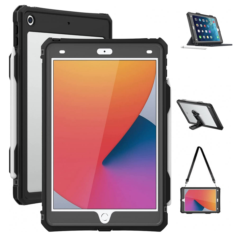 Vanntett deksel for Apple iPad 10.2 (2021) / 10.2 (2020) / 10.2 (2019), ShellBox, svart