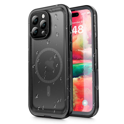 Vanntett deksel for Apple iPhone 16 Pro, ShellBox, svart
