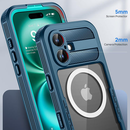 Vanntett deksel for Apple iPhone 16, ShellBox, karbon, svart