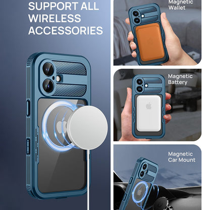 Vanntett deksel for Apple iPhone 16, ShellBox, karbon, svart