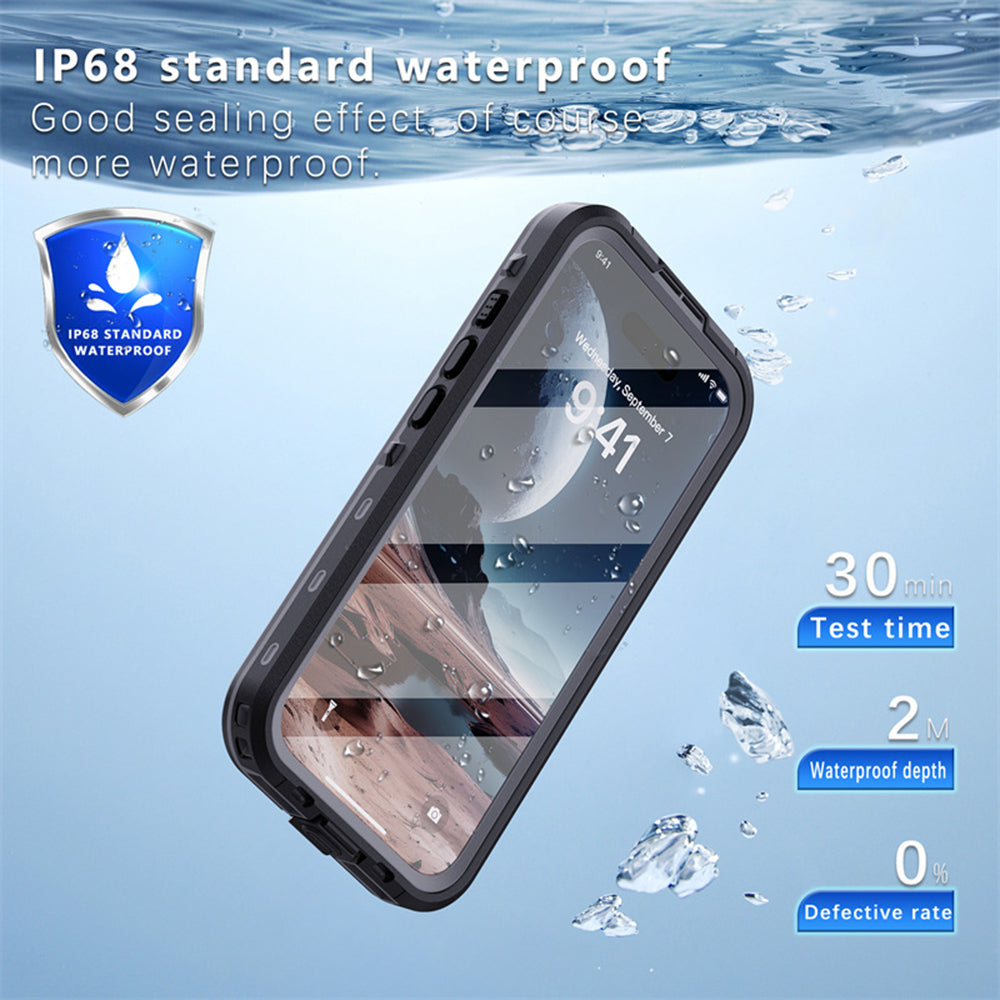 Vanntett deksel for Apple iPhone 16, ShellBox, svart