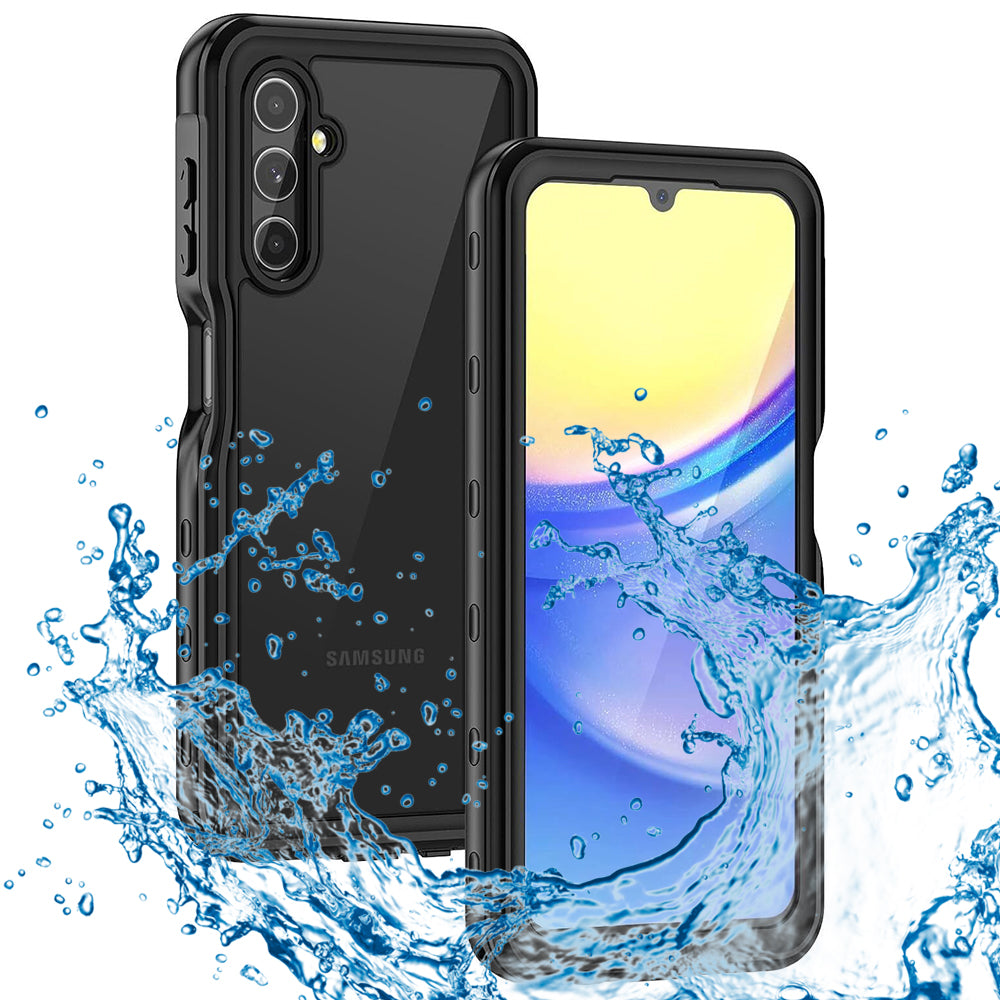 Vanntett deksel for Samsung Galaxy A15 5G A156 / A15 A155, ShellBox, svart