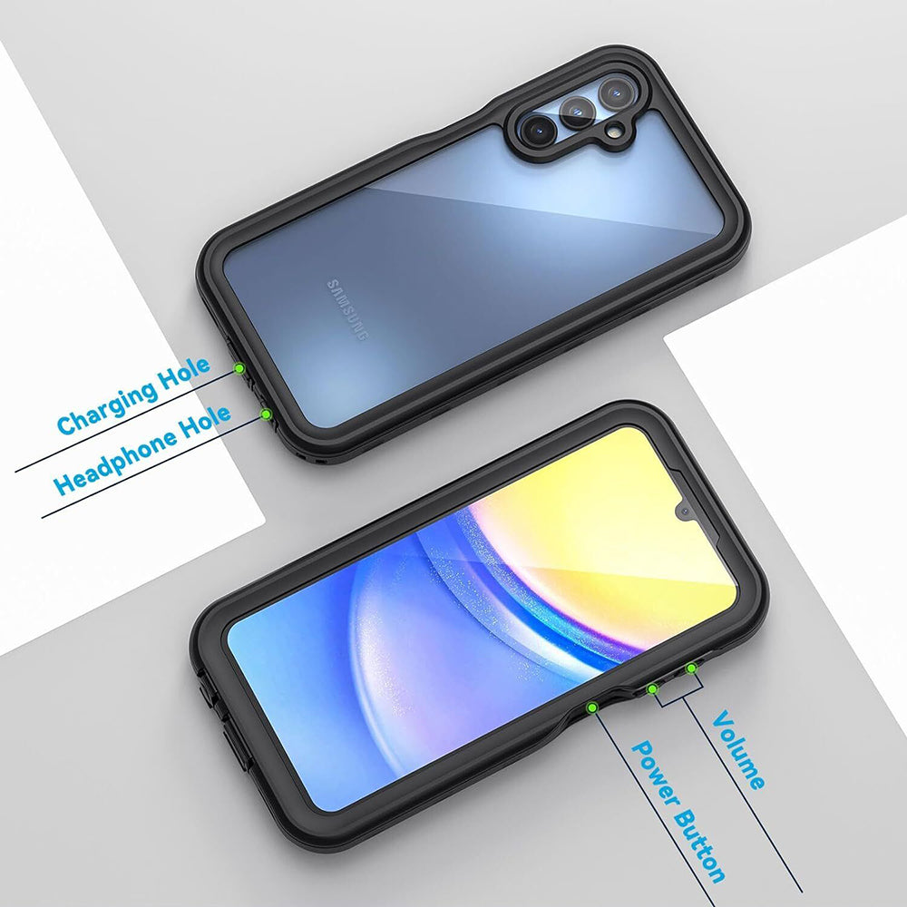 Vanntett deksel for Samsung Galaxy A15 5G A156 / A15 A155, ShellBox, svart