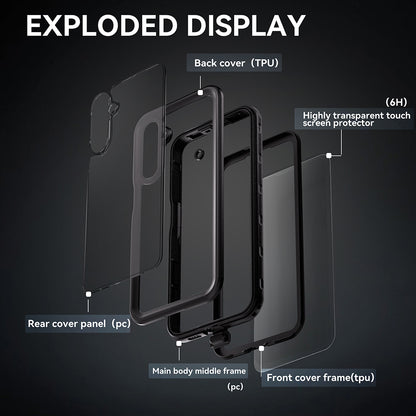 Vanntett deksel for Samsung Galaxy A16 5G A166 / A16 4G A165, ShellBox, svart