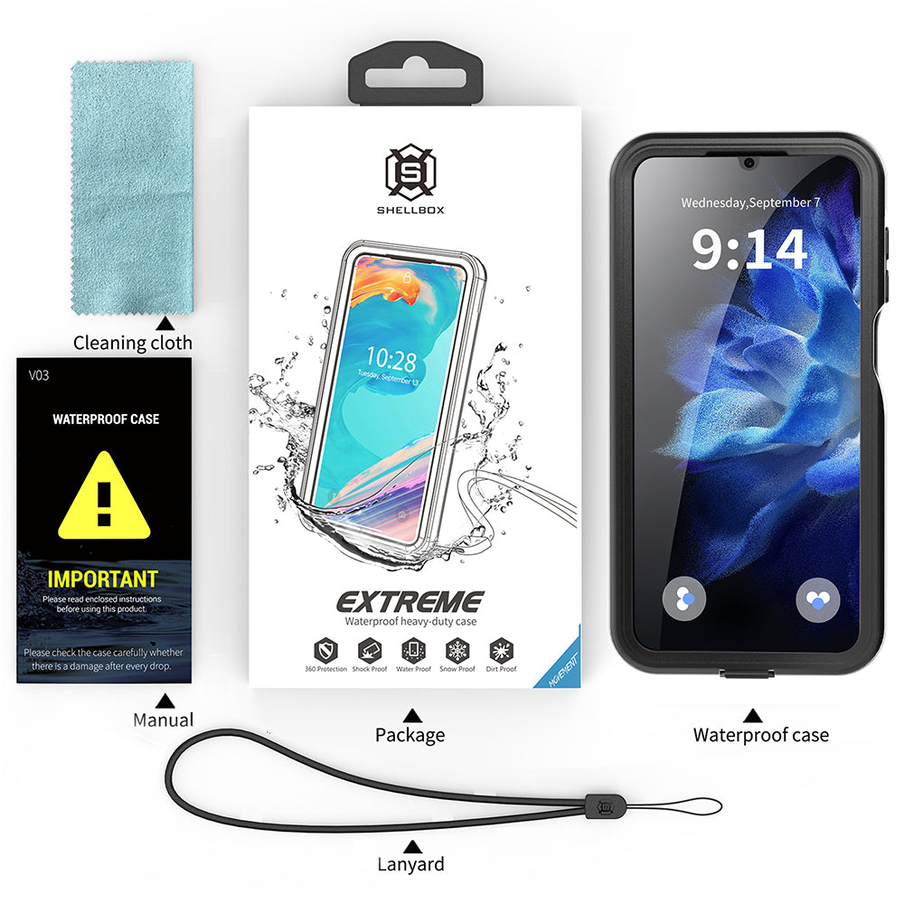 Vanntett deksel for Samsung Galaxy A16 5G A166 / A16 4G A165, ShellBox, svart