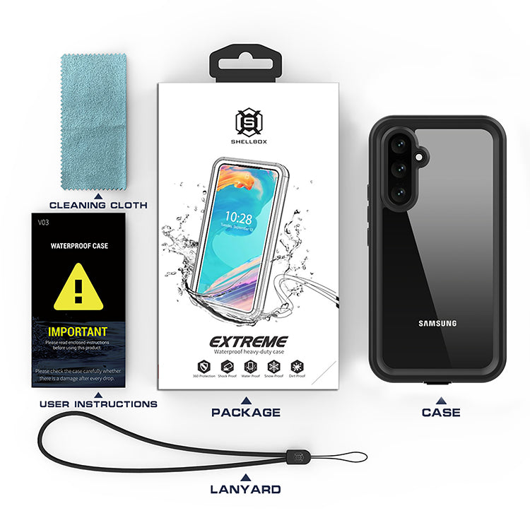 Vanntett deksel for Samsung Galaxy A54 A546, ShellBox, svart