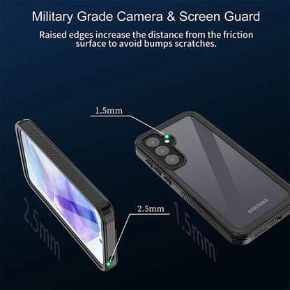 Vanntett deksel for Samsung Galaxy A55 5G A556, ShellBox, svart