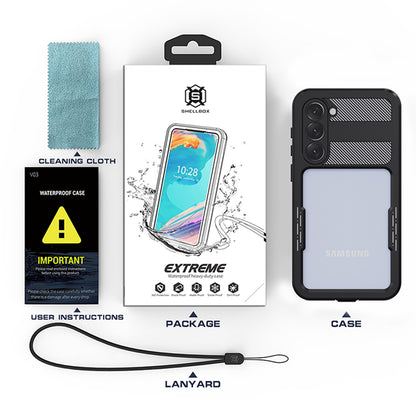 Vanntett deksel for Samsung Galaxy S23+ S916, ShellBox, svart