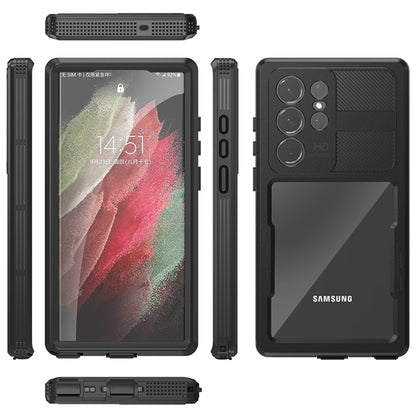 Vanntett deksel for Samsung Galaxy S23 Ultra S918, ShellBox, svart