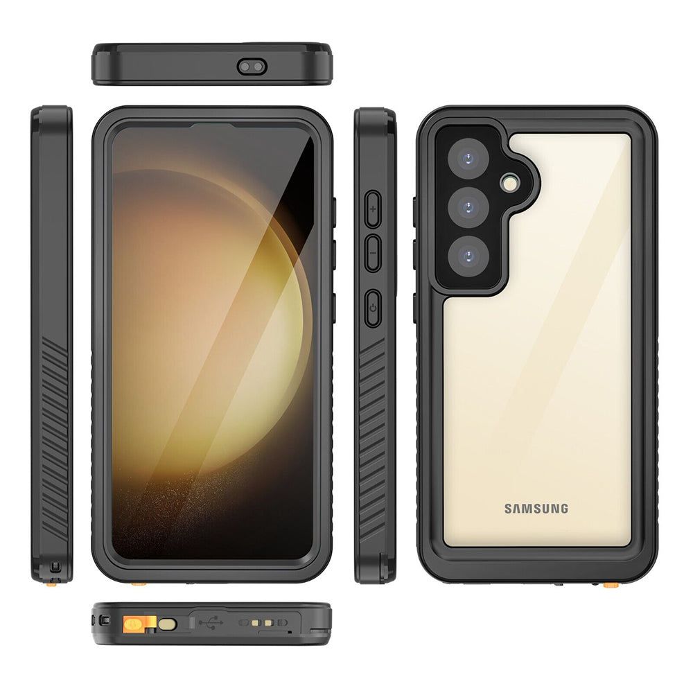 Vanntett deksel for Samsung Galaxy S24+ S926, ShellBox, svart