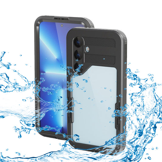 Vanntett deksel for Samsung Galaxy S24 S921, ShellBox, svart