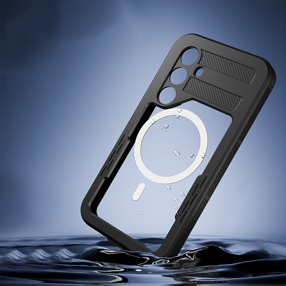 Vanntett deksel for Samsung Galaxy S24 S921, ShellBox, svart