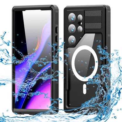 Vanntett deksel for Samsung Galaxy S24 Ultra S928, ShellBox, svart