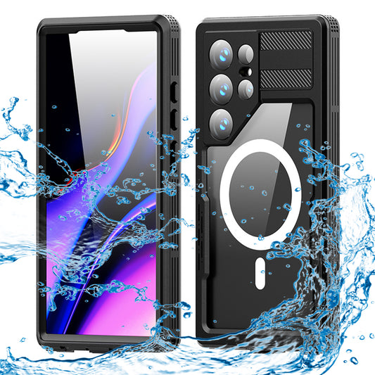 Vanntett deksel for Samsung Galaxy S24 Ultra S928, ShellBox, svart
