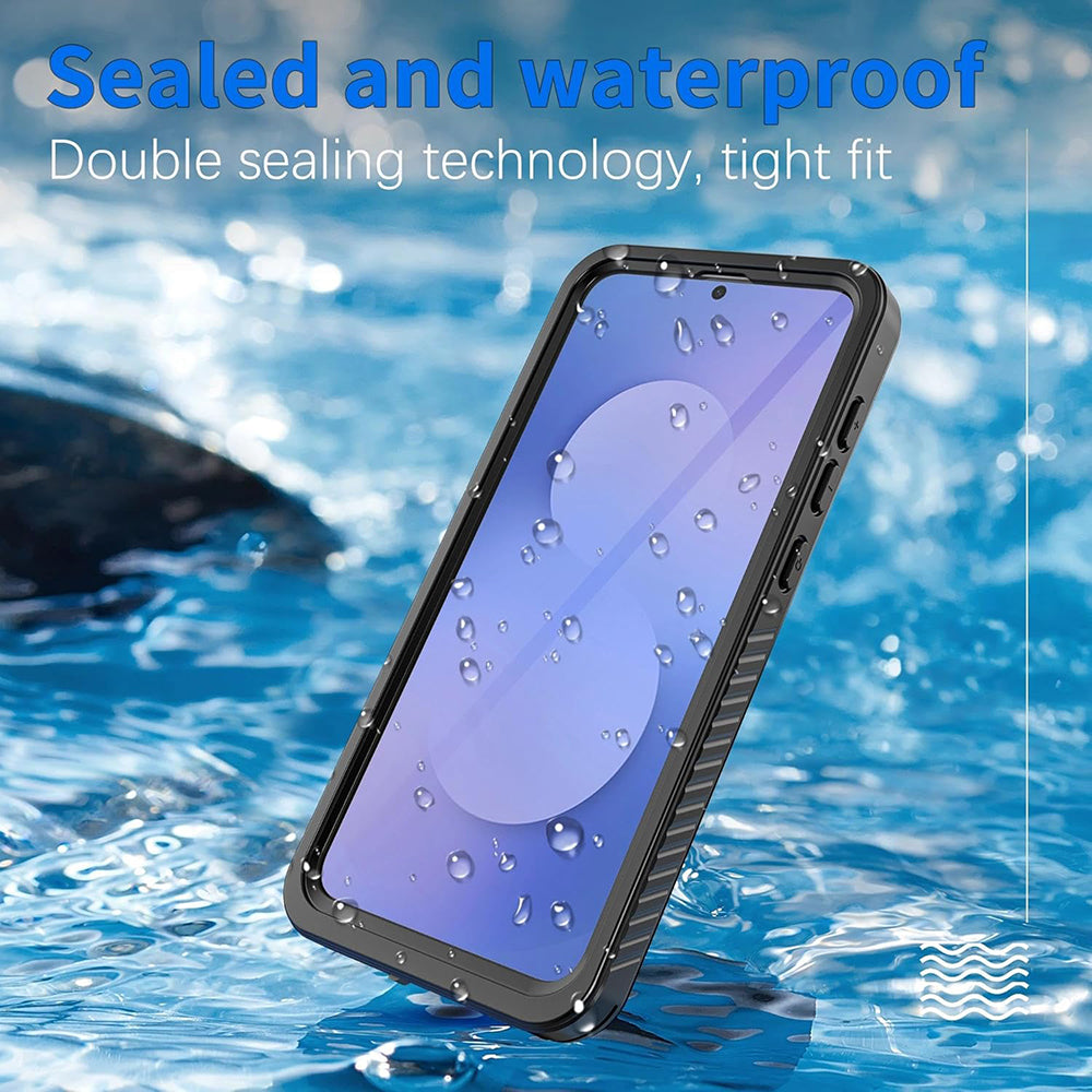 Vanntett deksel for Samsung Galaxy S25 FE, ShellBox, Svart