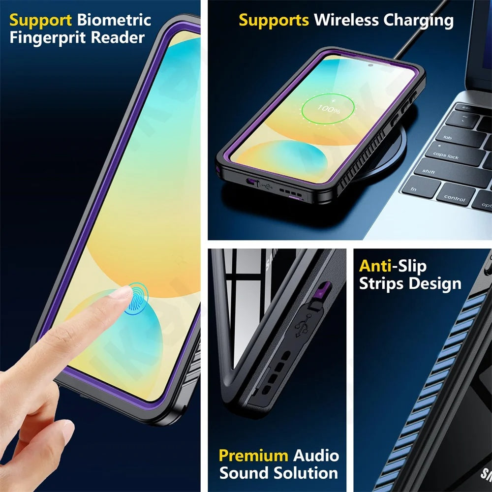 Vanntett deksel for Samsung Galaxy S25+ S936, ShellBox, svart