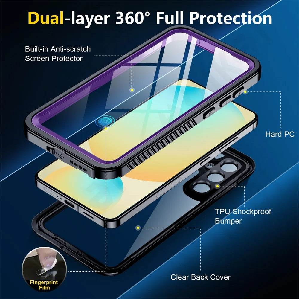 Vanntett deksel for Samsung Galaxy S25 S931, ShellBox, svart