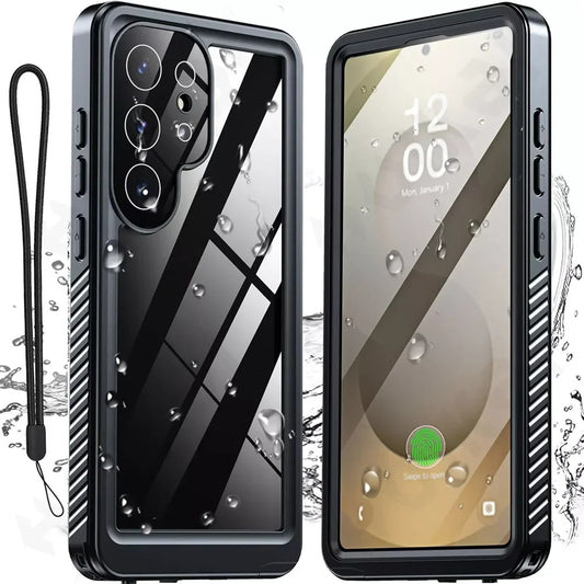 Vanntett deksel for Samsung Galaxy S25 Ultra S938, ShellBox, svart