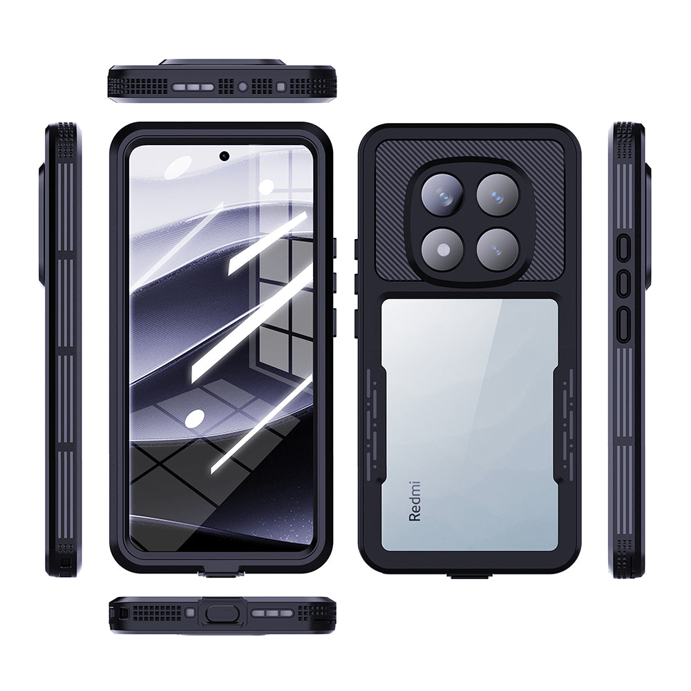 Vanntett deksel for Xiaomi Poco X7 / Redmi Note 14 Pro 5G, ShellBox, svart