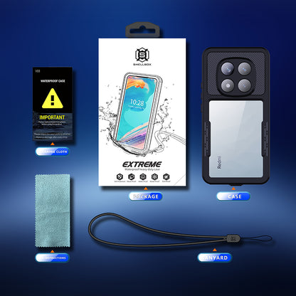 Vanntett deksel for Xiaomi Poco X7 / Redmi Note 14 Pro 5G, ShellBox, svart