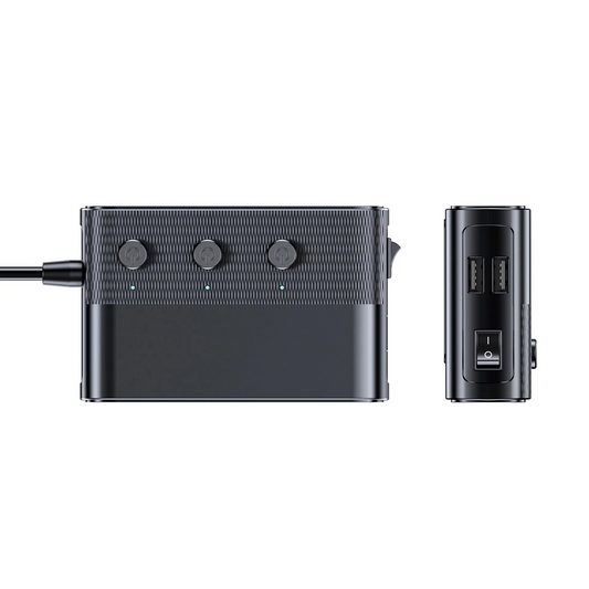 Bilader 3MK Power Splitter, 120W, 3A, 3 x USB-A - 1 x USB-C - 3 x Sigarettennerforlenger, Svart