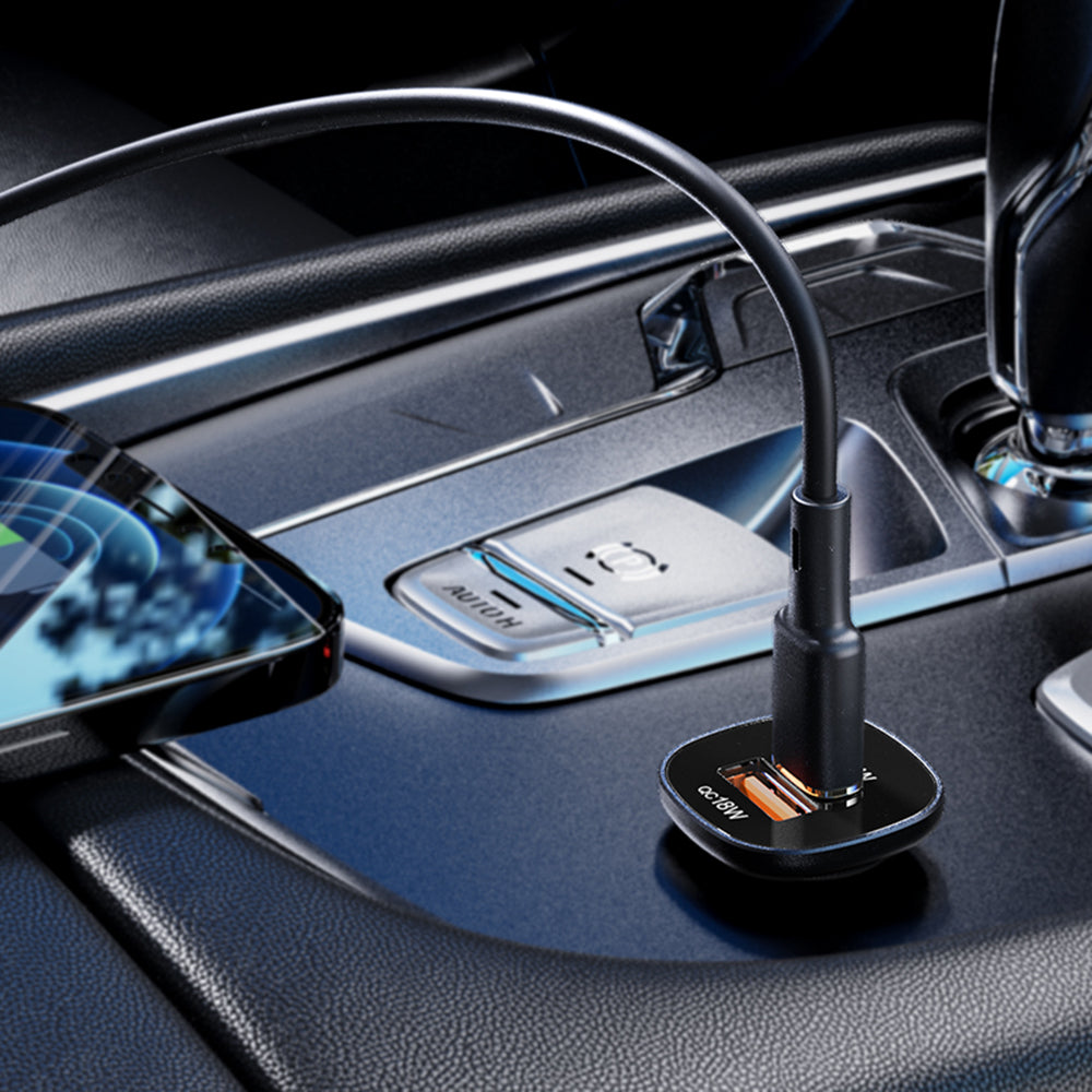 Bilader Acefast B1, 38W, 3A, 1 x USB-A - 1 x USB-C, Svart